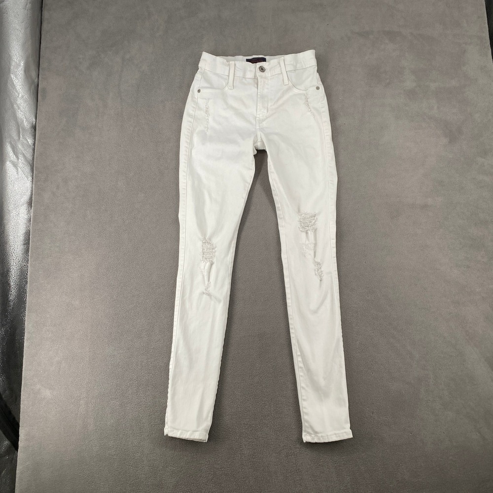 James‎ Jeans Twiggy White Distressed Skinny Jeans Size 26 Made in USA High Rise